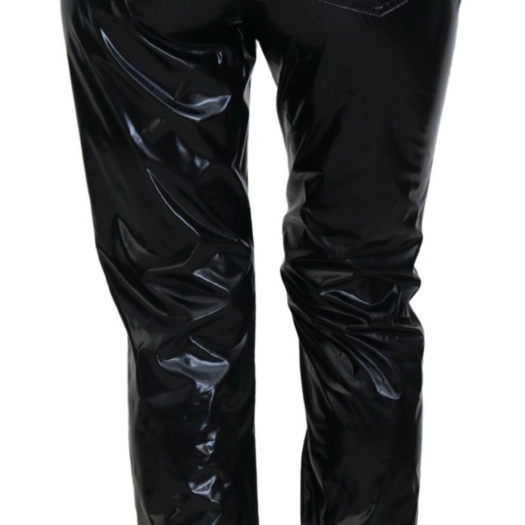 Dolce & Gabbana Black Nylon High Waist Skinny Pants