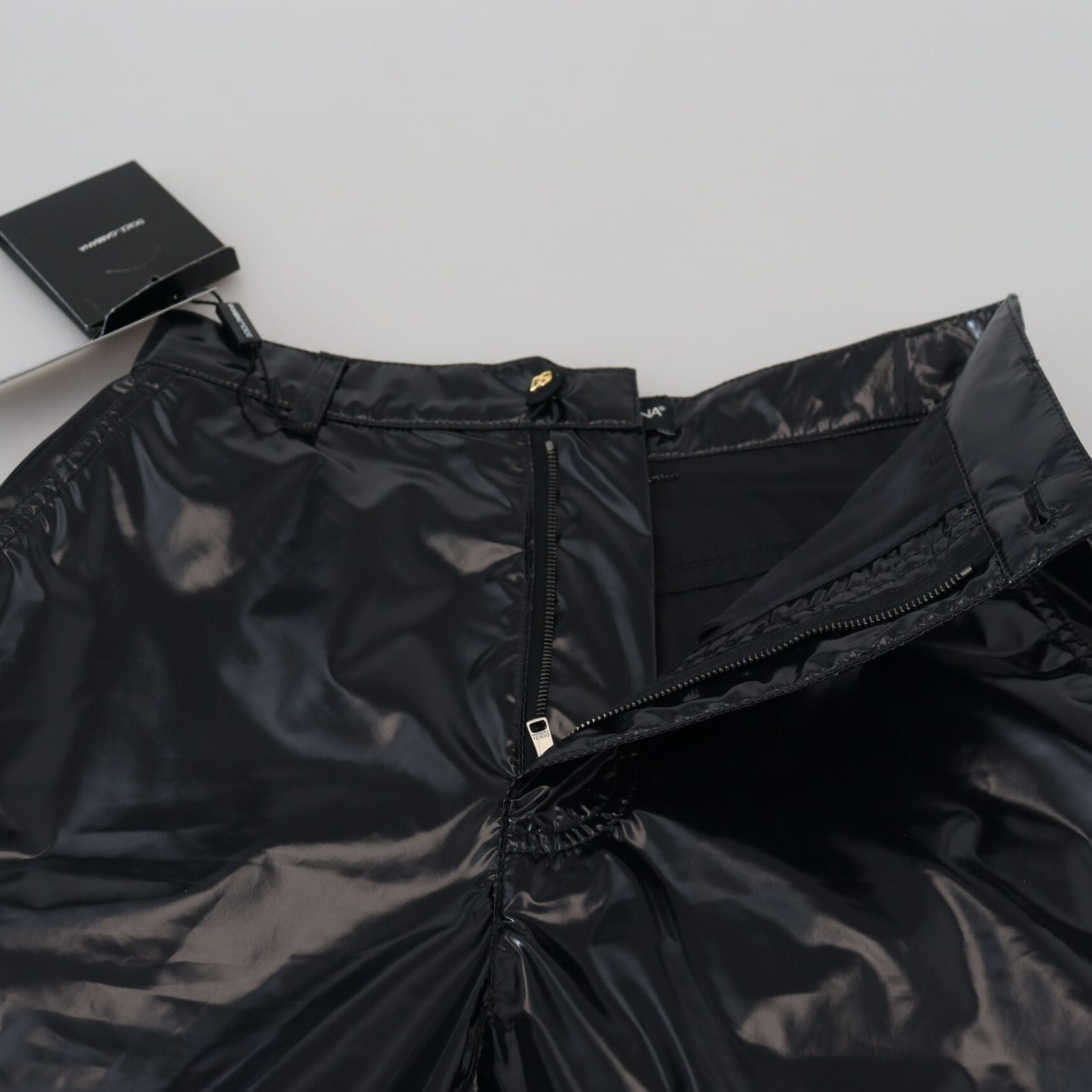 Dolce & Gabbana Black Nylon High Waist Skinny Pants