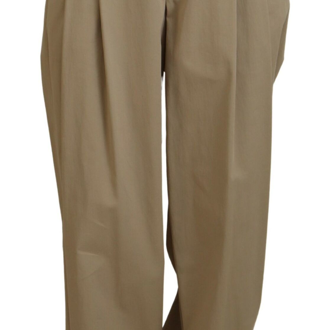 Dolce & Gabbana Brown Cotton High Waist Tapered Pants