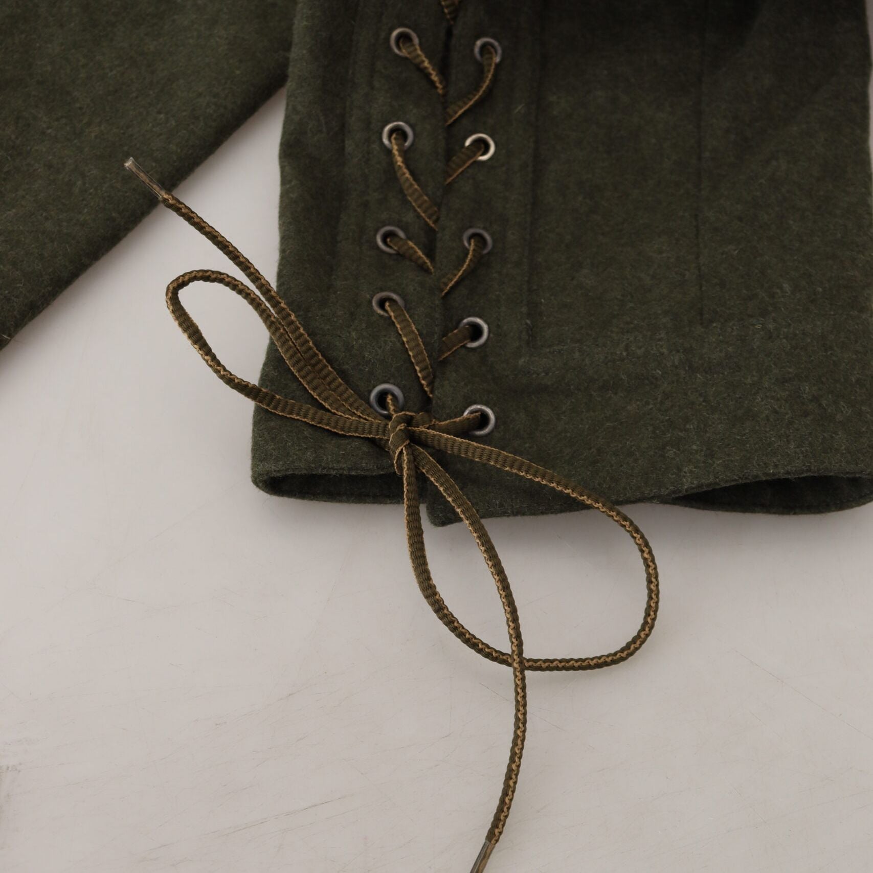 Ermanno Scervino Green Lace Up Leg Women Tapered Pants