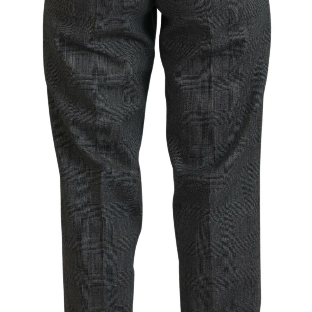 Dolce & Gabbana Gray High Waist Women Wool Pants