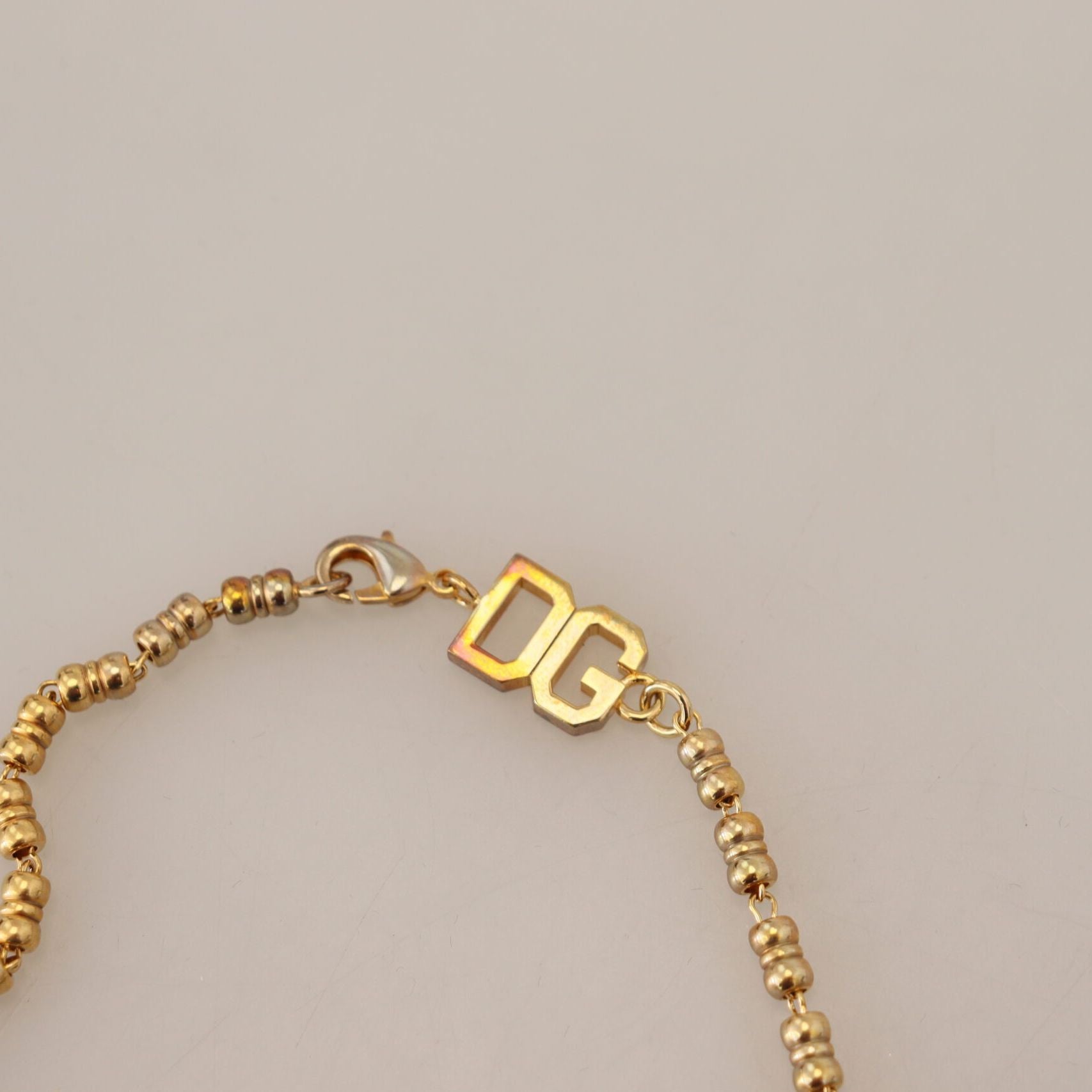 Dolce & Gabbana Gold Brass Chain SUPER PIG Pendant Logo Necklace