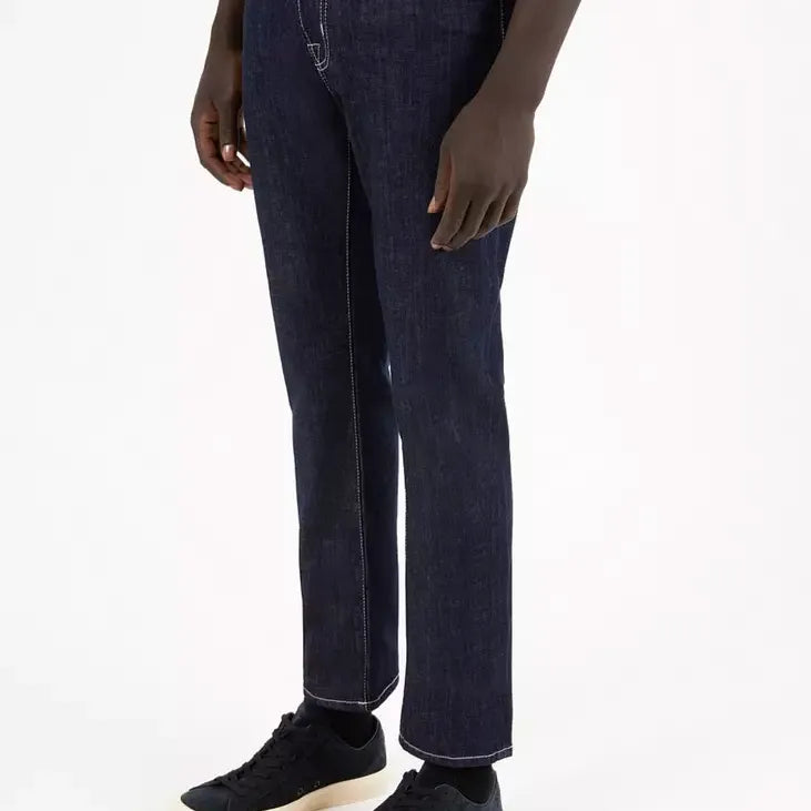 Jacob Cohen Blue Cotton Men Jeans with Straight Leg Cut