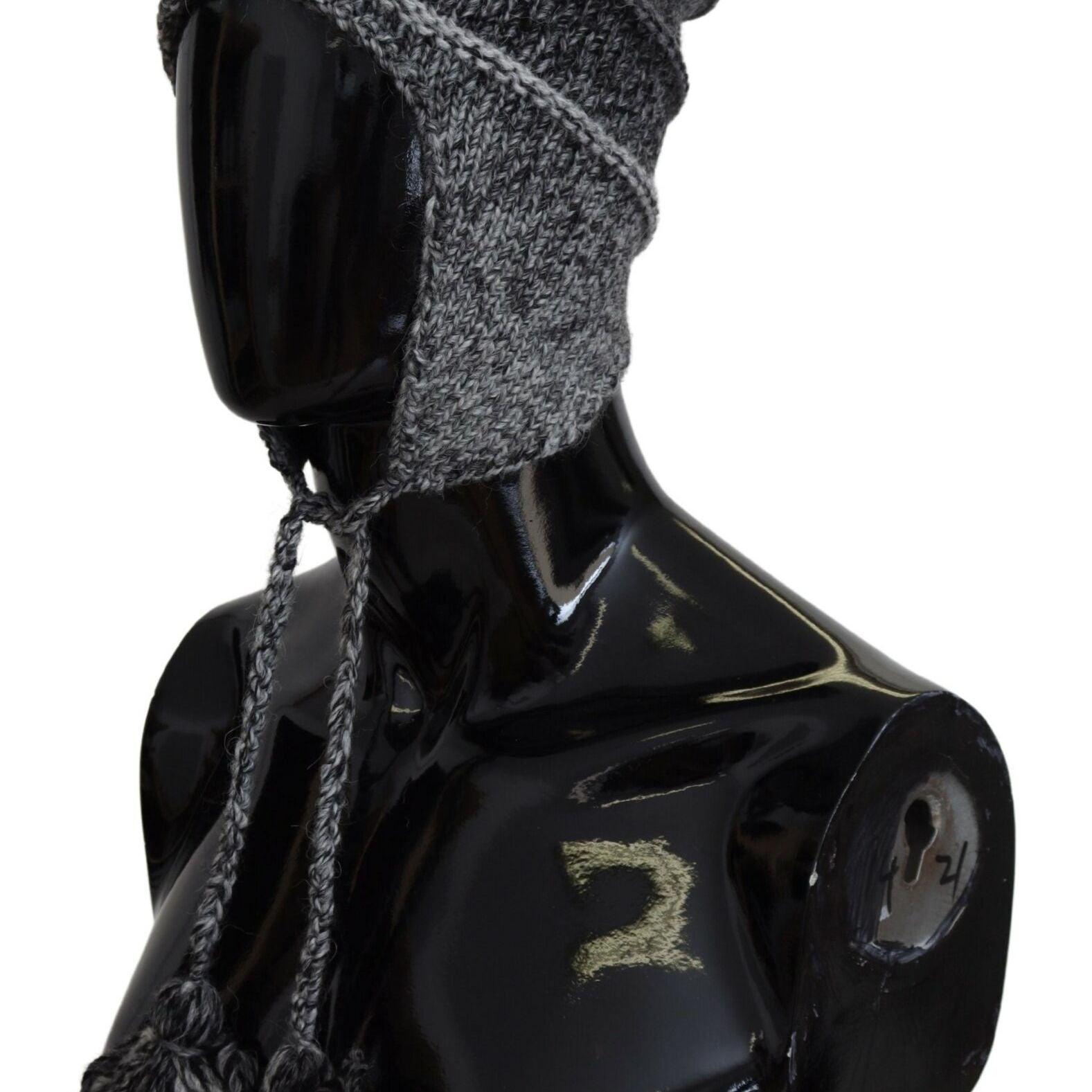 Dolce & Gabbana Gray Warm Fleece Ear Flaps Knit Beanie Hat