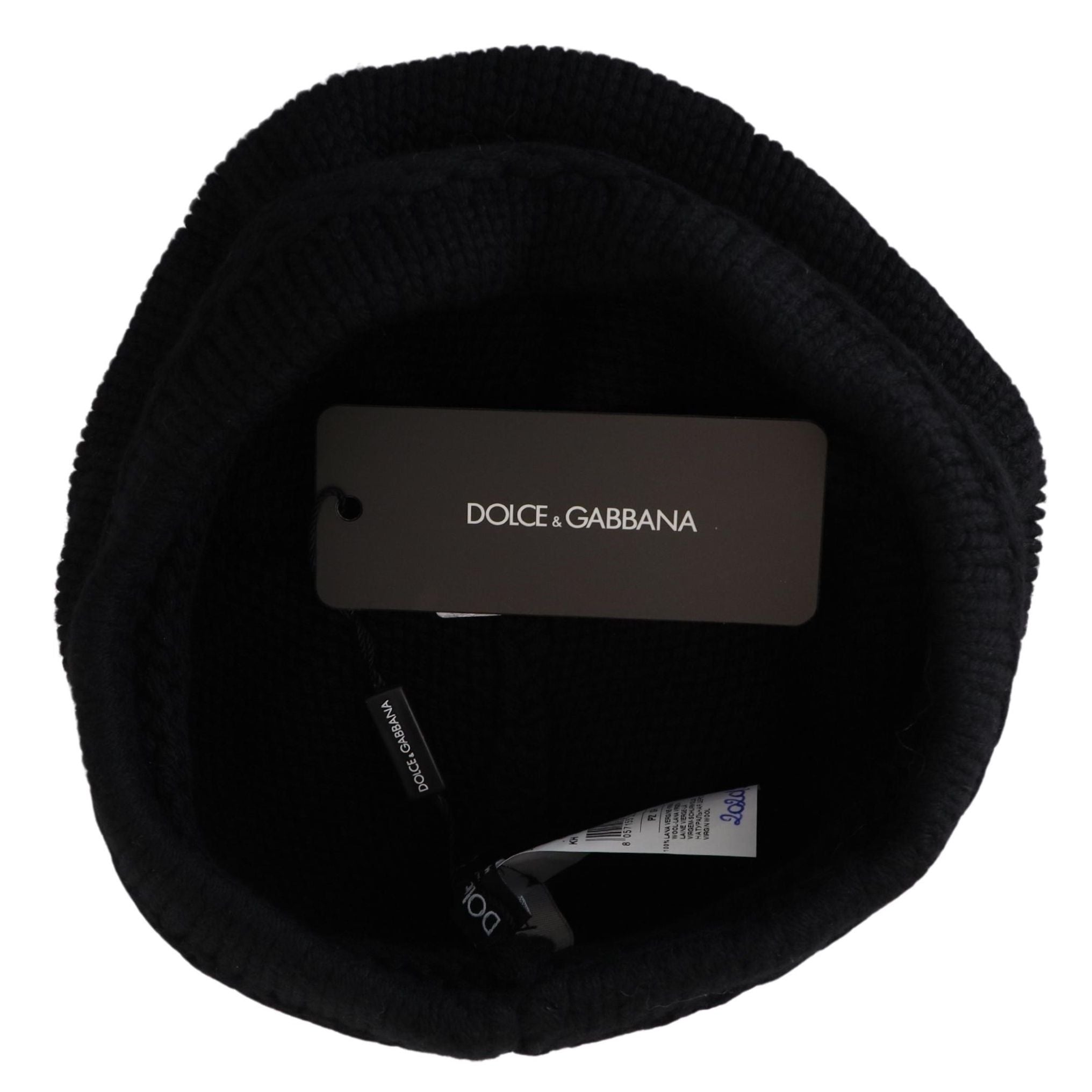 Dolce & Gabbana Black Virgin Wool Women Winter Beanie Cap Hat