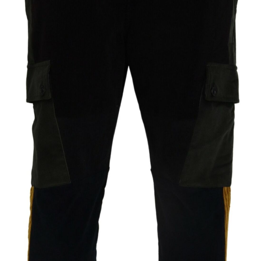 Dolce & Gabbana Black Yellow Cotton Men Pants