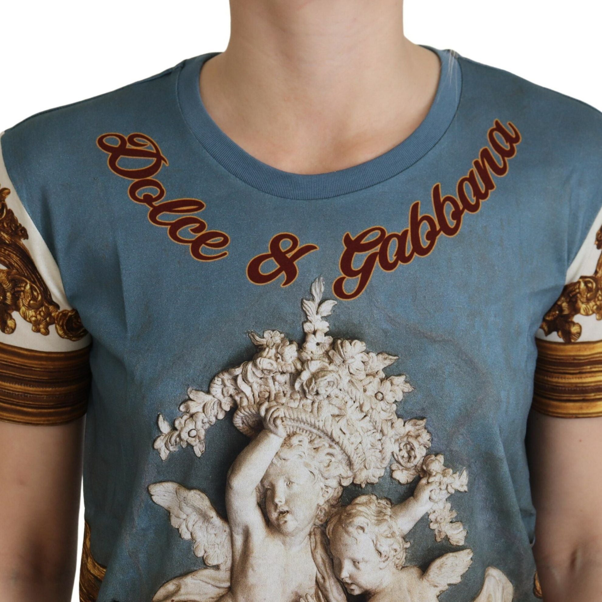 Dolce & Gabbana Multicolor DG Logo Angel Printed Shirt Top
