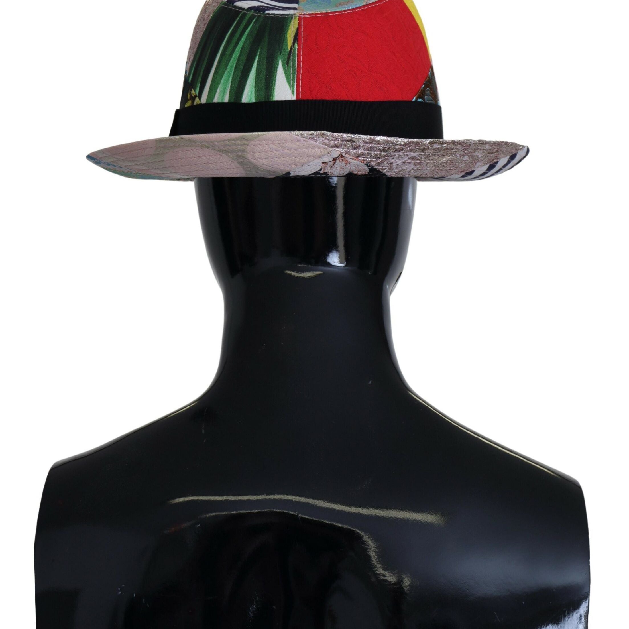 Dolce & Gabbana Multicolor Patchwork Women Fedora Wide Brim Hat