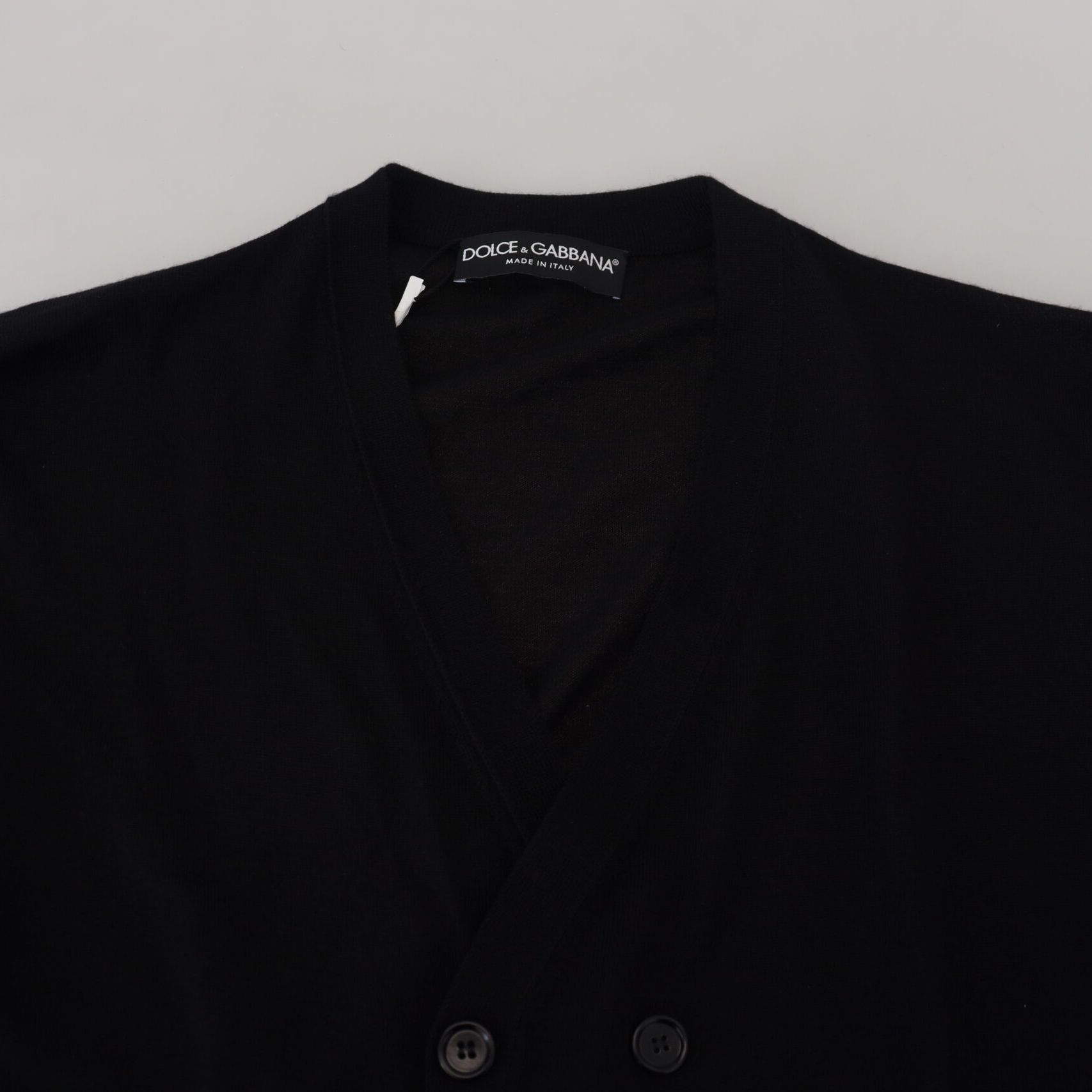 Dolce & Gabbana Black Cashmere Button Down Cardigan Sweater