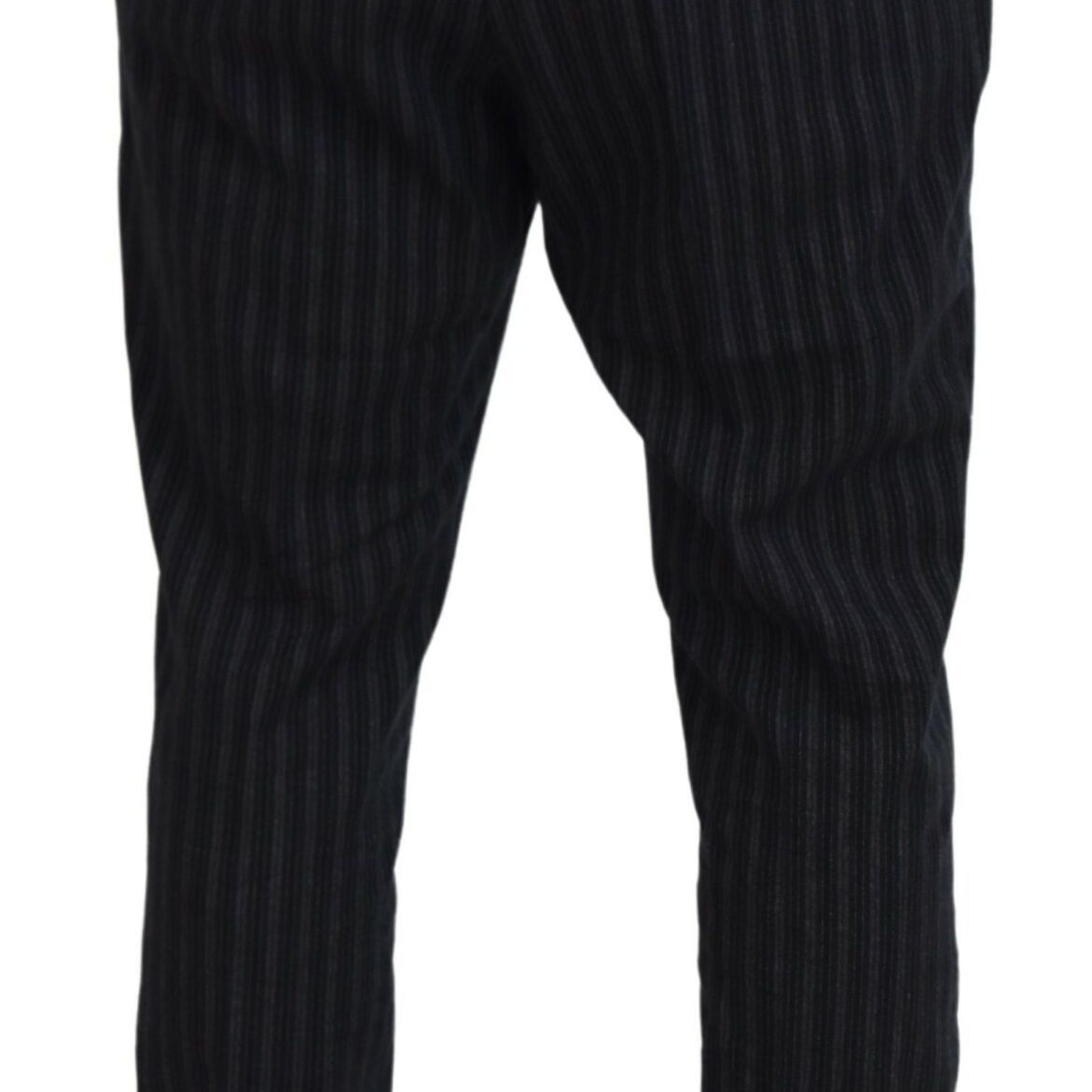 Dolce & Gabbana Dark Gray Stripes Chino Dress Pants