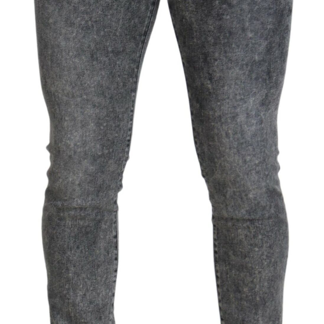 Dolce & Gabbana Grey Washed Cotton Slim Fit Men Denim Jeans