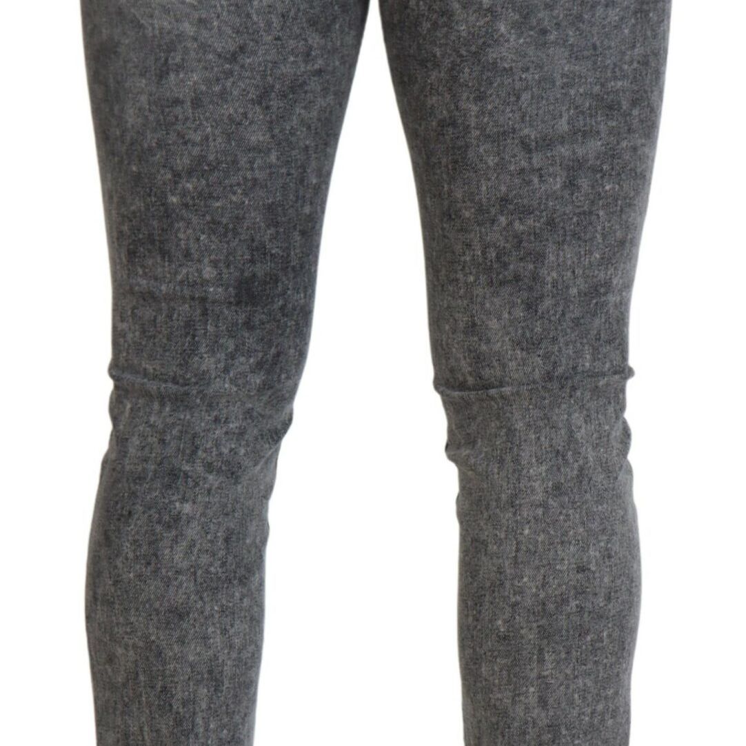 Dolce & Gabbana Grey Washed Cotton Slim Fit Men Denim Jeans