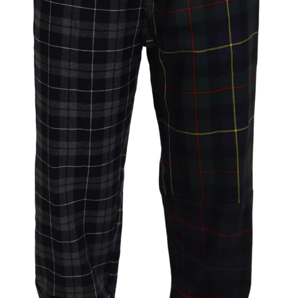 Dolce & Gabbana Multicolor Checkered Wool Men Jogger Pants