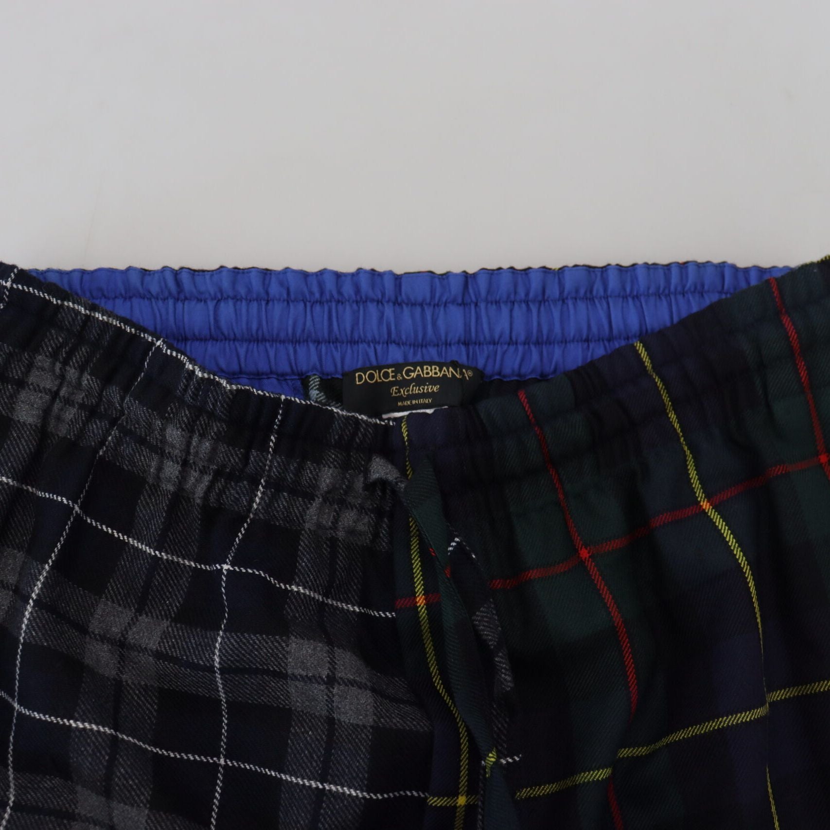 Dolce & Gabbana Multicolor Checkered Wool Men Jogger Pants