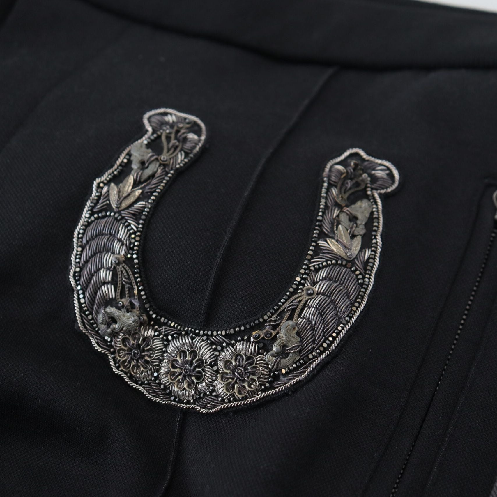 Dolce & Gabbana Black Wool Horseshoe Jogger Pants