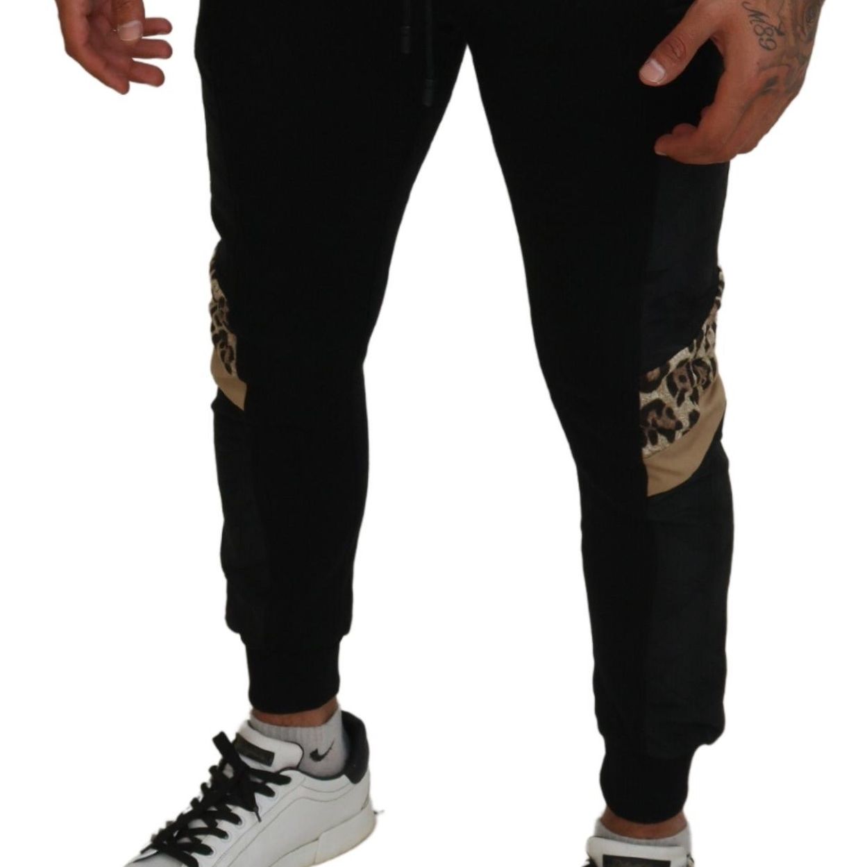 Dolce & Gabbana Black Polyester Skinny Jogger Men Pants