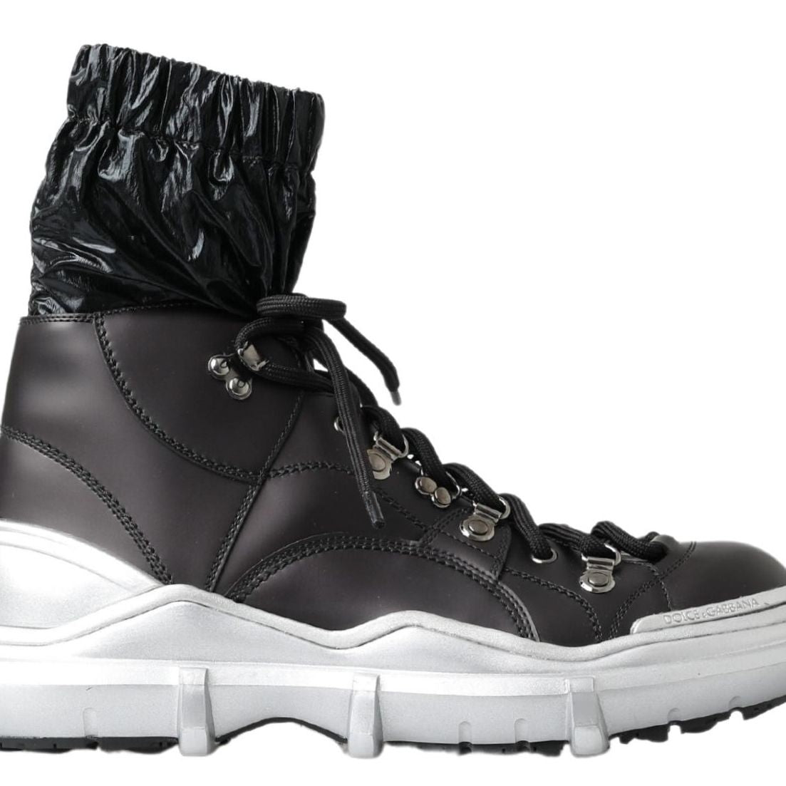 Dolce & Gabbana Black Nylon Galileo High Top Sneakers Shoes
