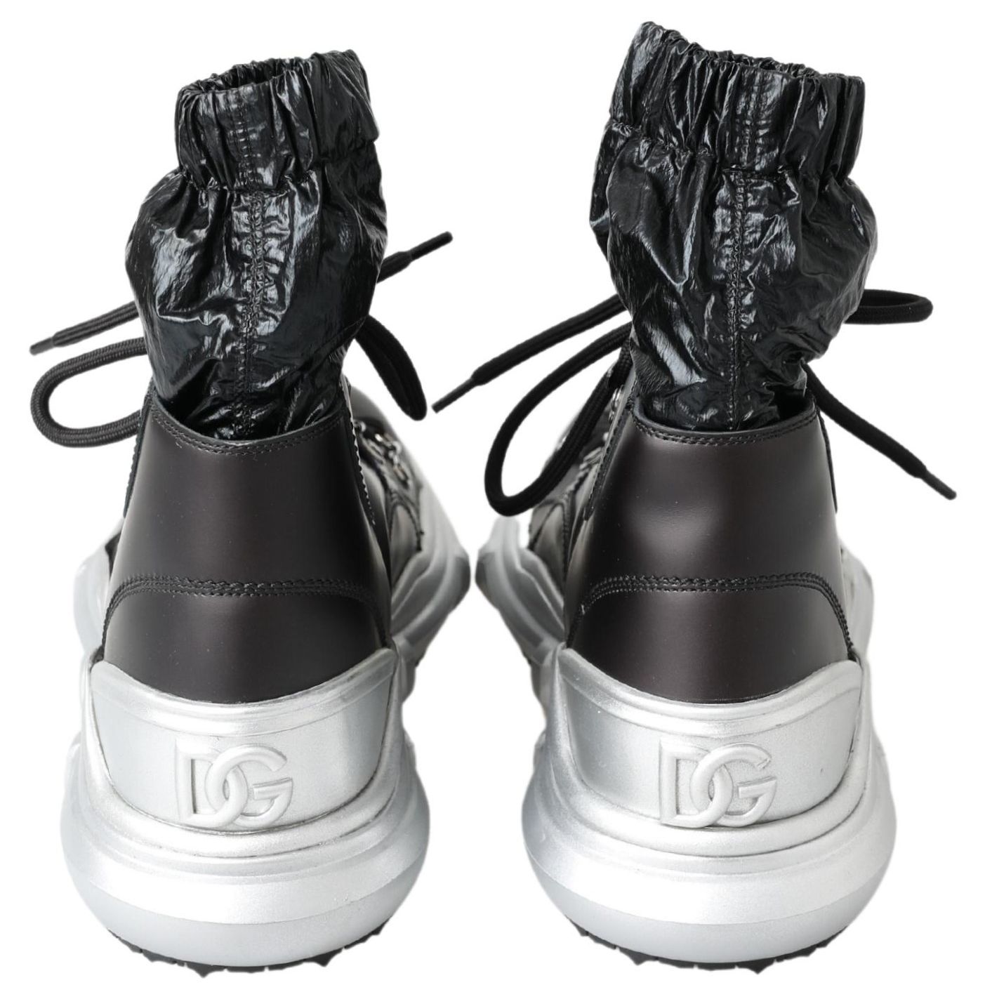 Dolce & Gabbana Black Nylon Galileo High Top Sneakers Shoes