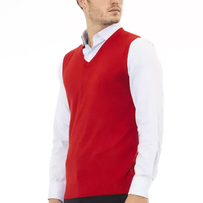 Alpha Studio Red Viscose Men Jacket