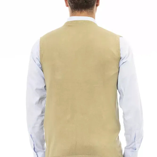 Alpha Studio Beige Viscose Men Jacket