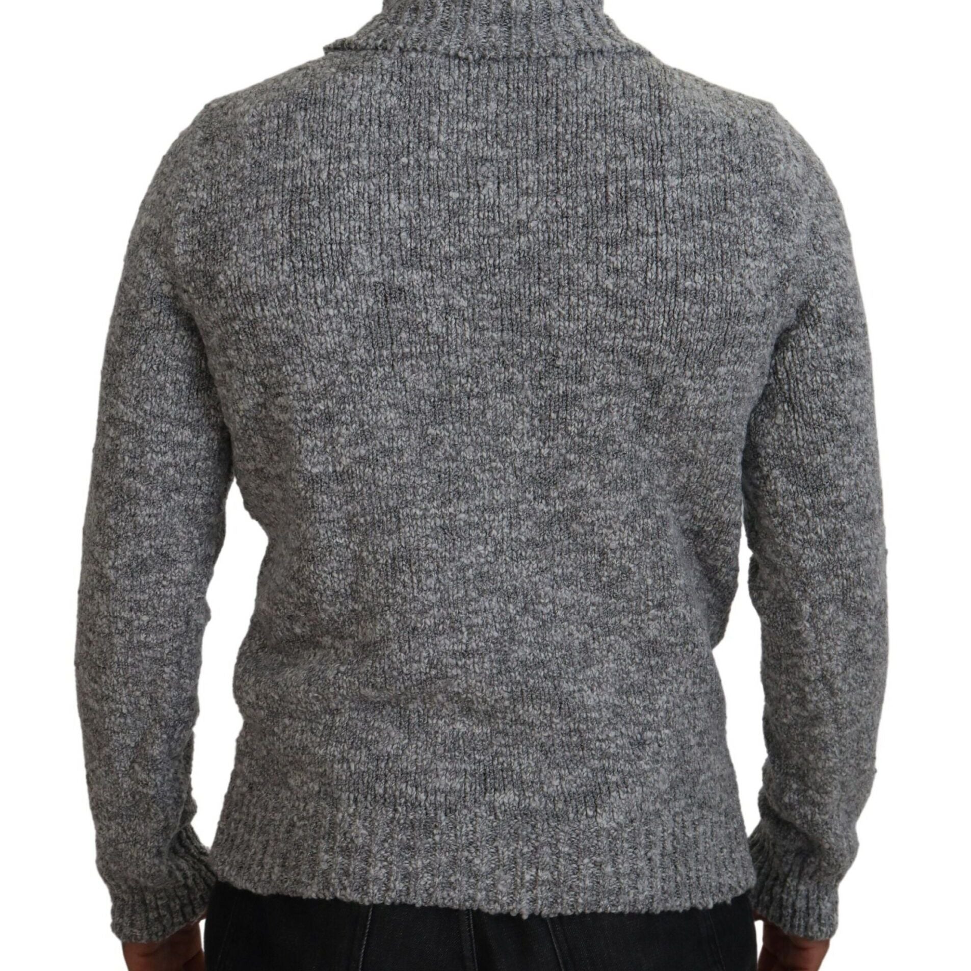 Dolce & Gabbana Gray Wool Knit Turtleneck Pullover Sweater