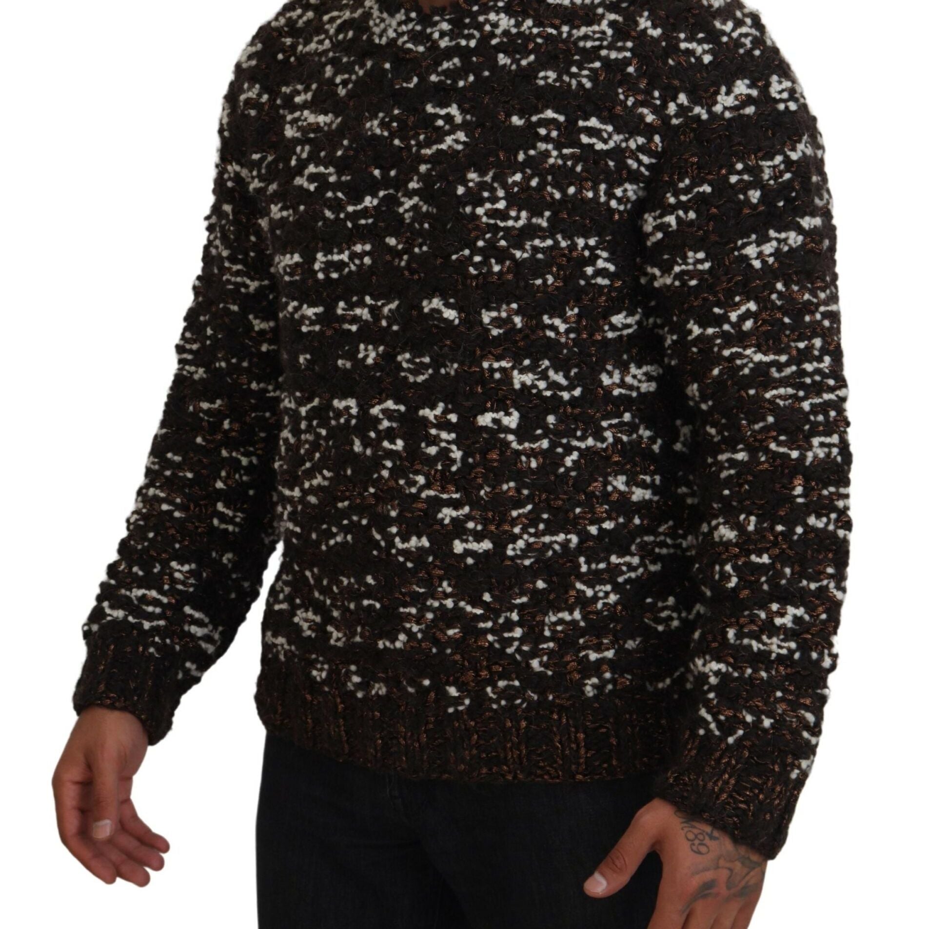 Dolce & Gabbana Brown Knitted Wool Fatto A Mano Sweater