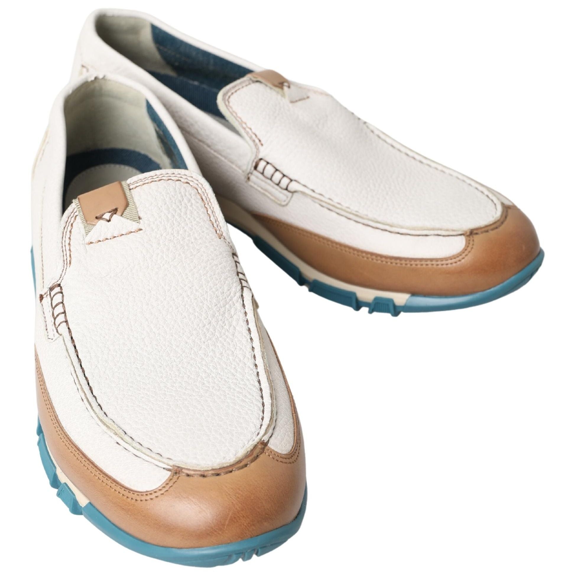 Dolce & Gabbana White Leather Loafers Moccasins Shoes