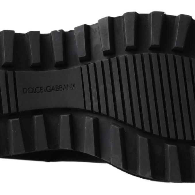 Dolce & Gabbana Black Leather Slip on Stretch Boots
