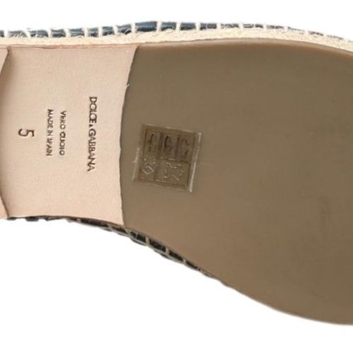 Dolce & Gabbana Blue Gray Leather Buffalo Espadrille Shoes