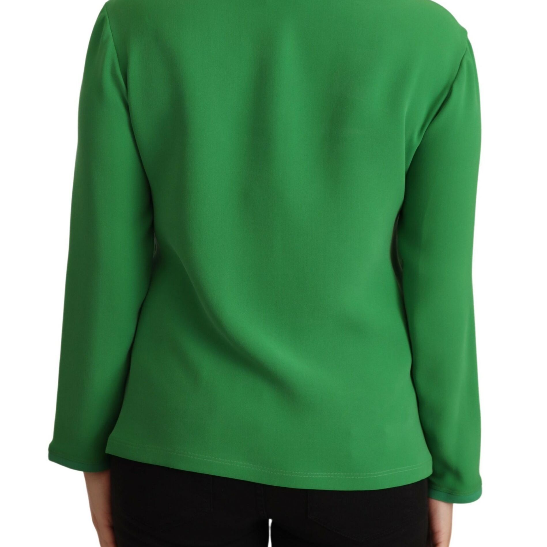 Armani Green Silk Long Sleeves Round Neck Sweater