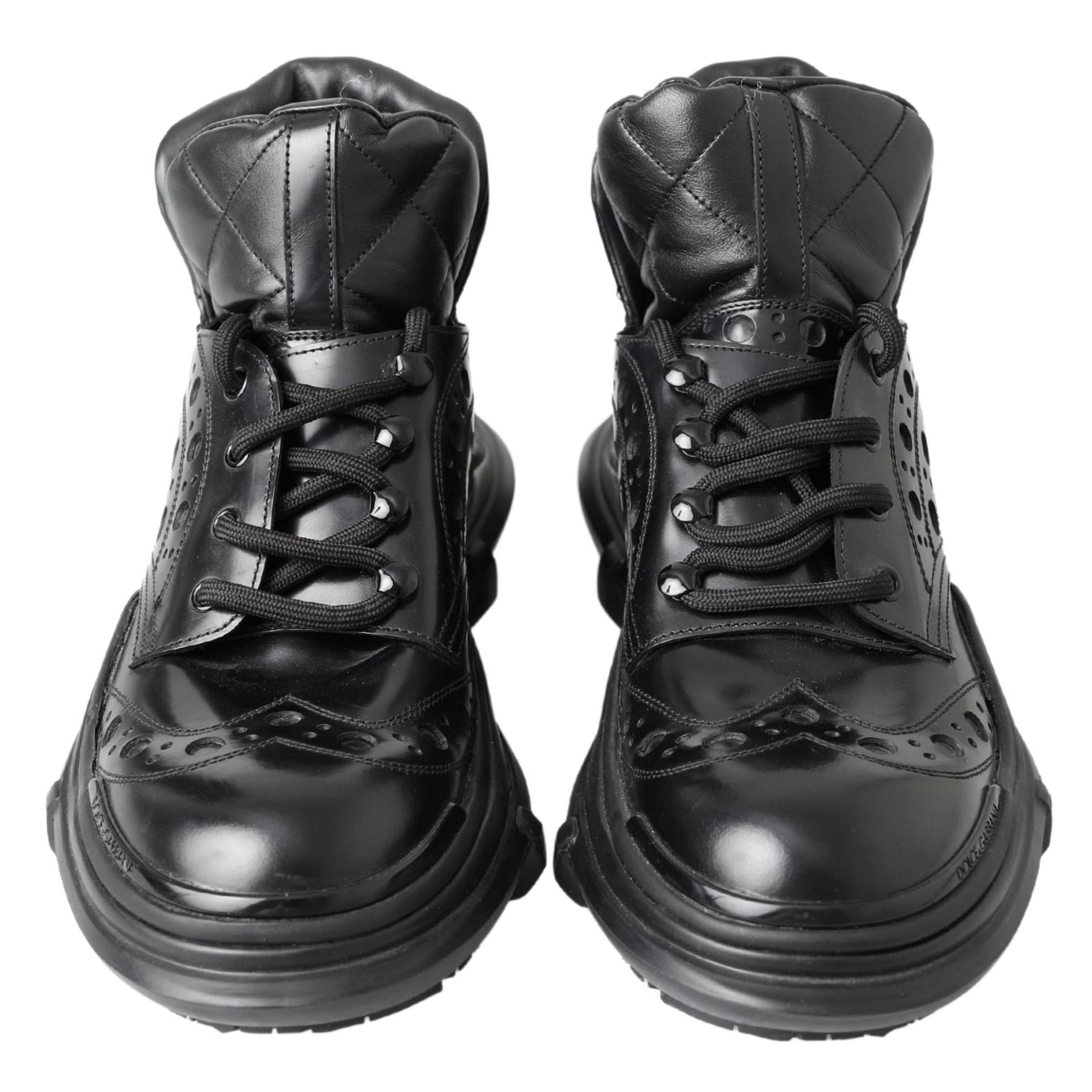 Dolce & Gabbana Black Leather Ankle Casual Boots