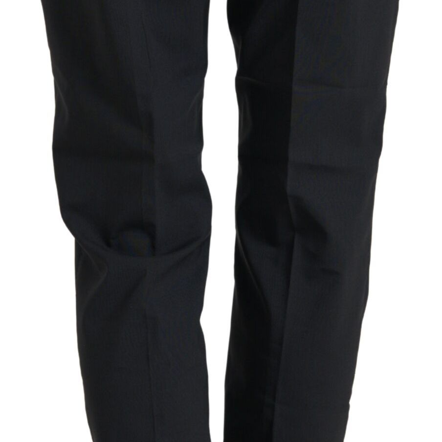 Dolce & Gabbana Black Wool High Waist Tapered Pants