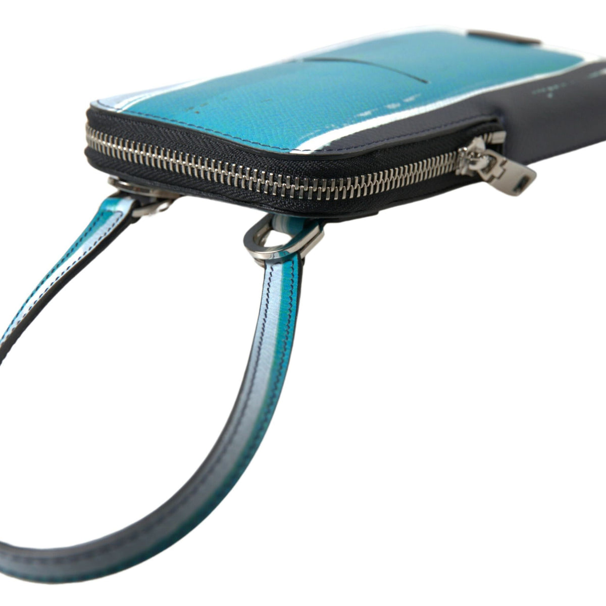 Dolce & Gabbana Blue Leather Purse Crossbody Sling Phone Bag Unisex