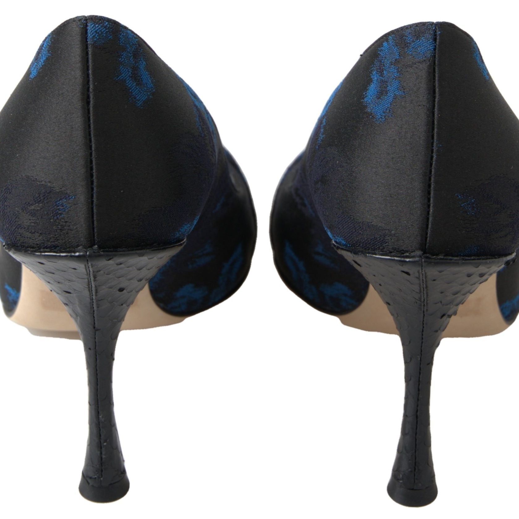 Dolce & Gabbana Blue Floral Ayers Crystal Pumps Shoes