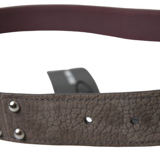 Dolce & Gabbana Brown Leather Metal Buckle Men Cintura Belt