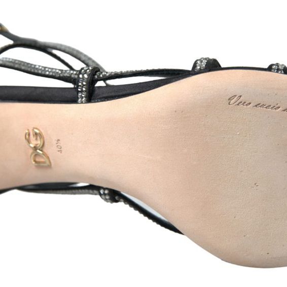 Dolce & Gabbana Rhinestone Stiletto Sandal Satin Shoes