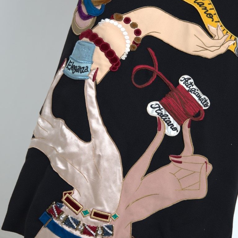 Dolce & Gabbana Multicolor Long Sleeves A-line Maxi Dress