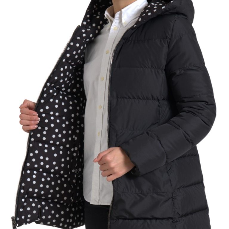 Dolce & Gabbana Black Polyester Hooded Reversible Jacket