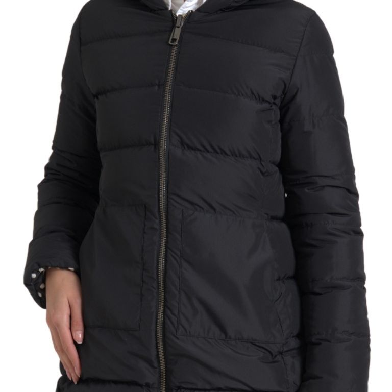 Dolce & Gabbana Black Polyester Hooded Reversible Jacket