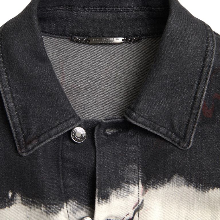Dolce & Gabbana Multicolor Cotton Collared Denim Jacket
