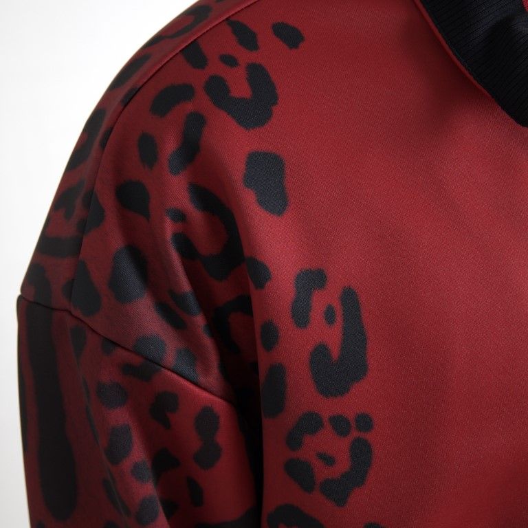 Dolce & Gabbana Red Leopard Polyester Bomber Full Zip Jacket