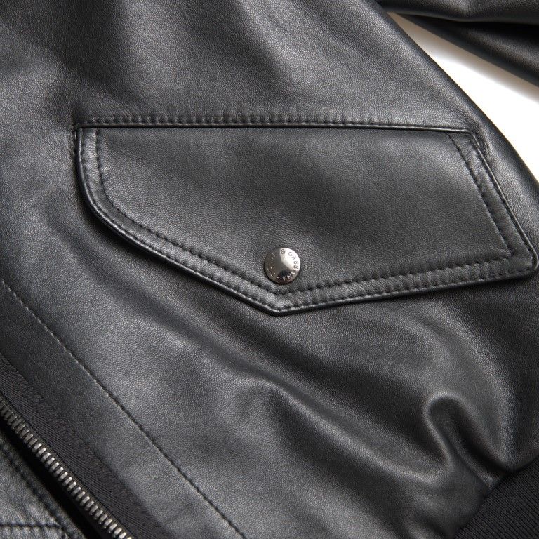 Dolce & Gabbana Black Leather Blouson Full Zip Bomber Jacket