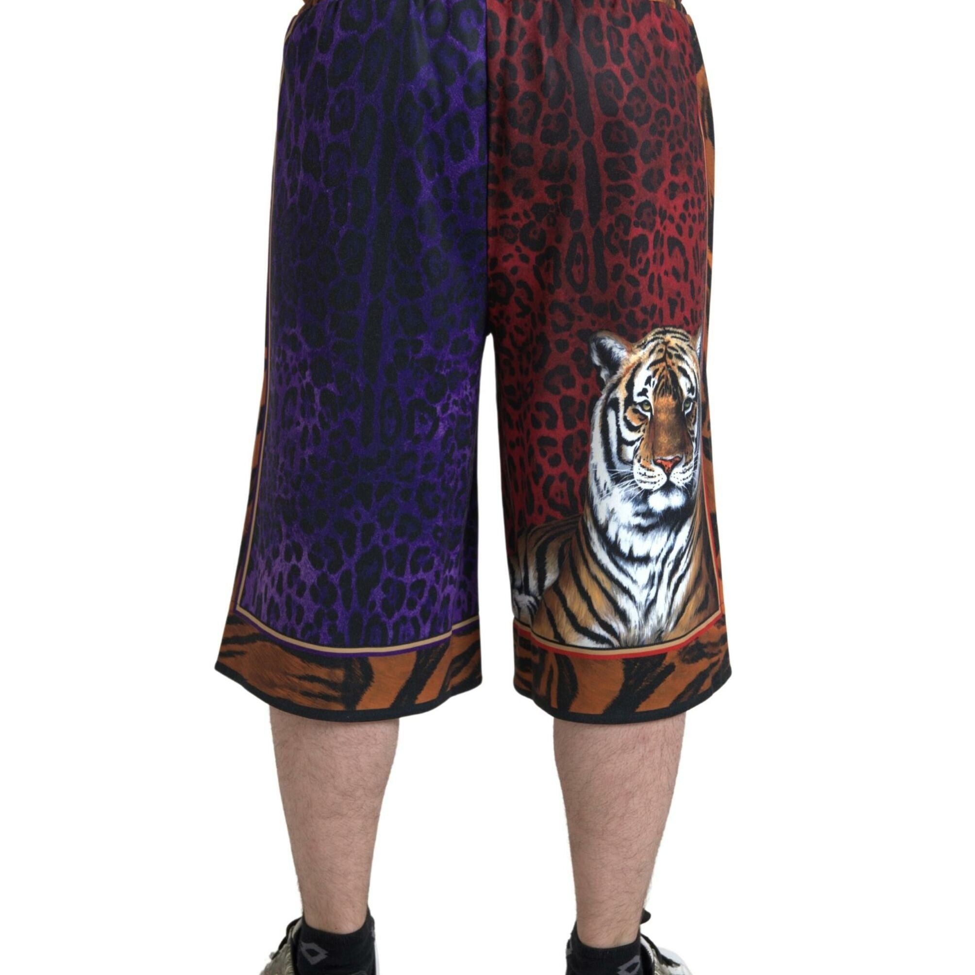 Dolce & Gabbana Multicolor Tiger Print Men Bermuda Shorts