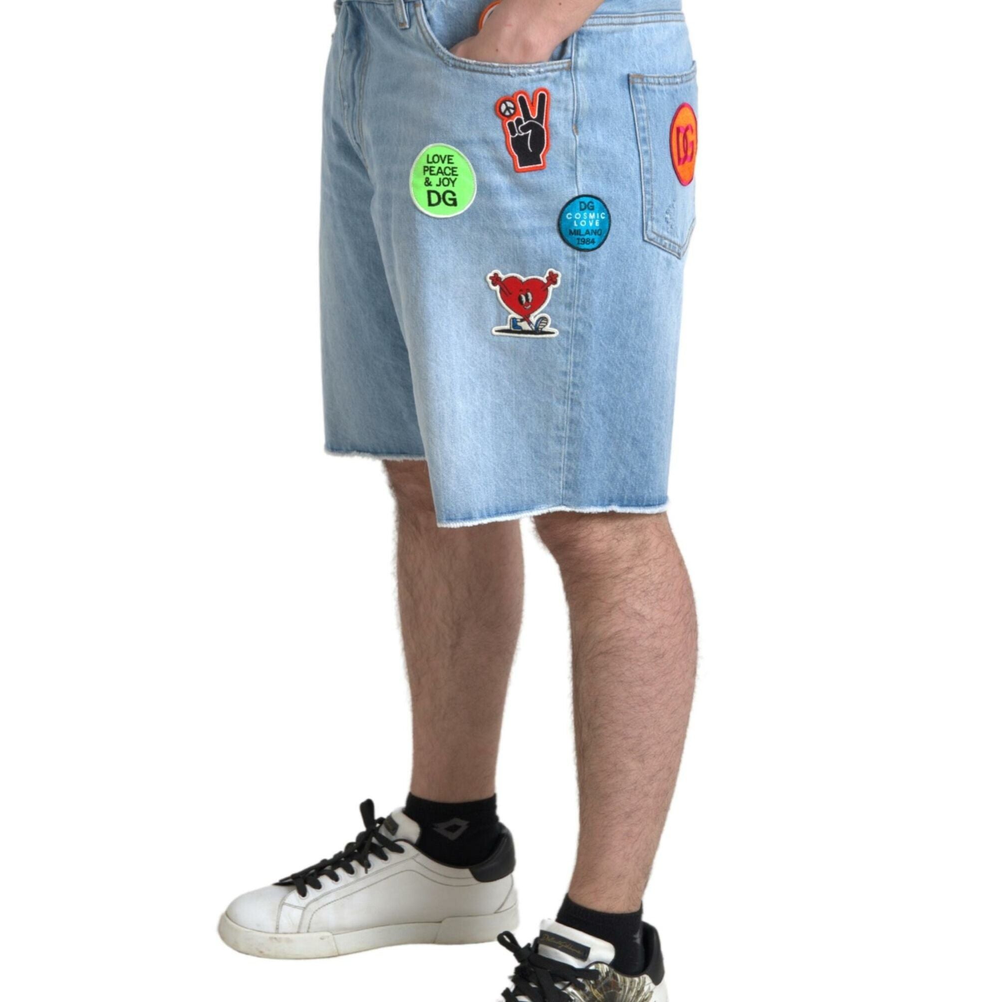 Dolce & Gabbana Light Blue Cotton Men Bermuda Denim Shorts