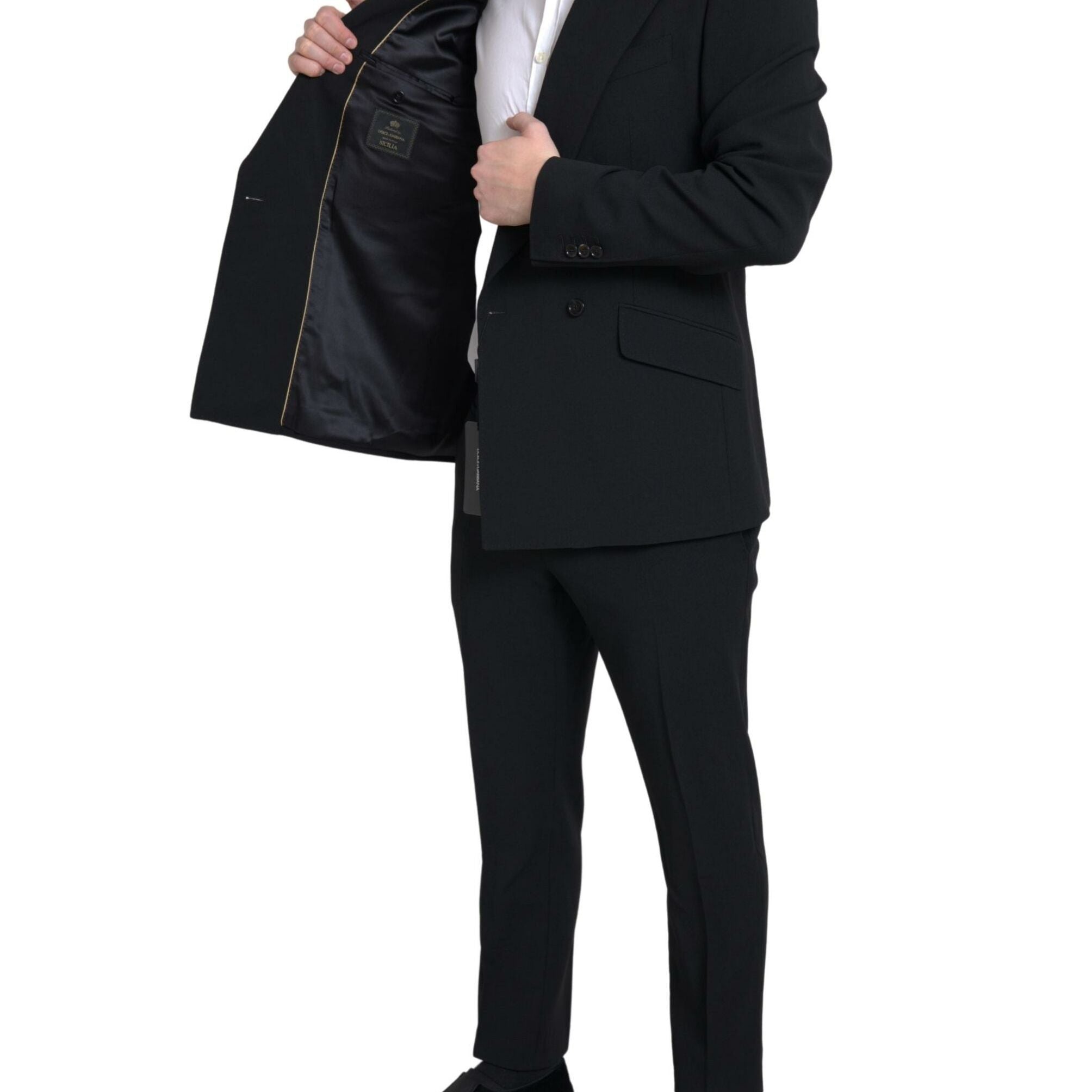 Dolce & Gabbana Black 2 Piece Double Breasted SICILIA Suit