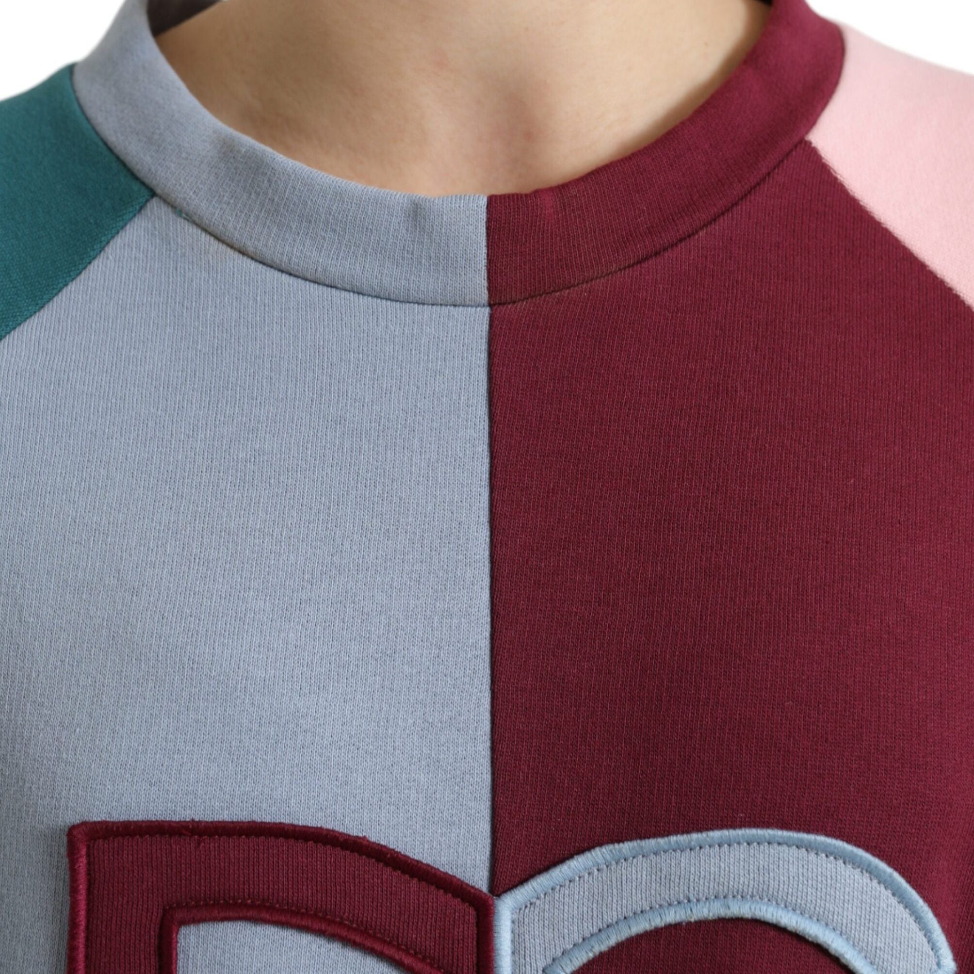 Dolce & Gabbana Multicolor Cotton Crew Neck Pullover Sweater