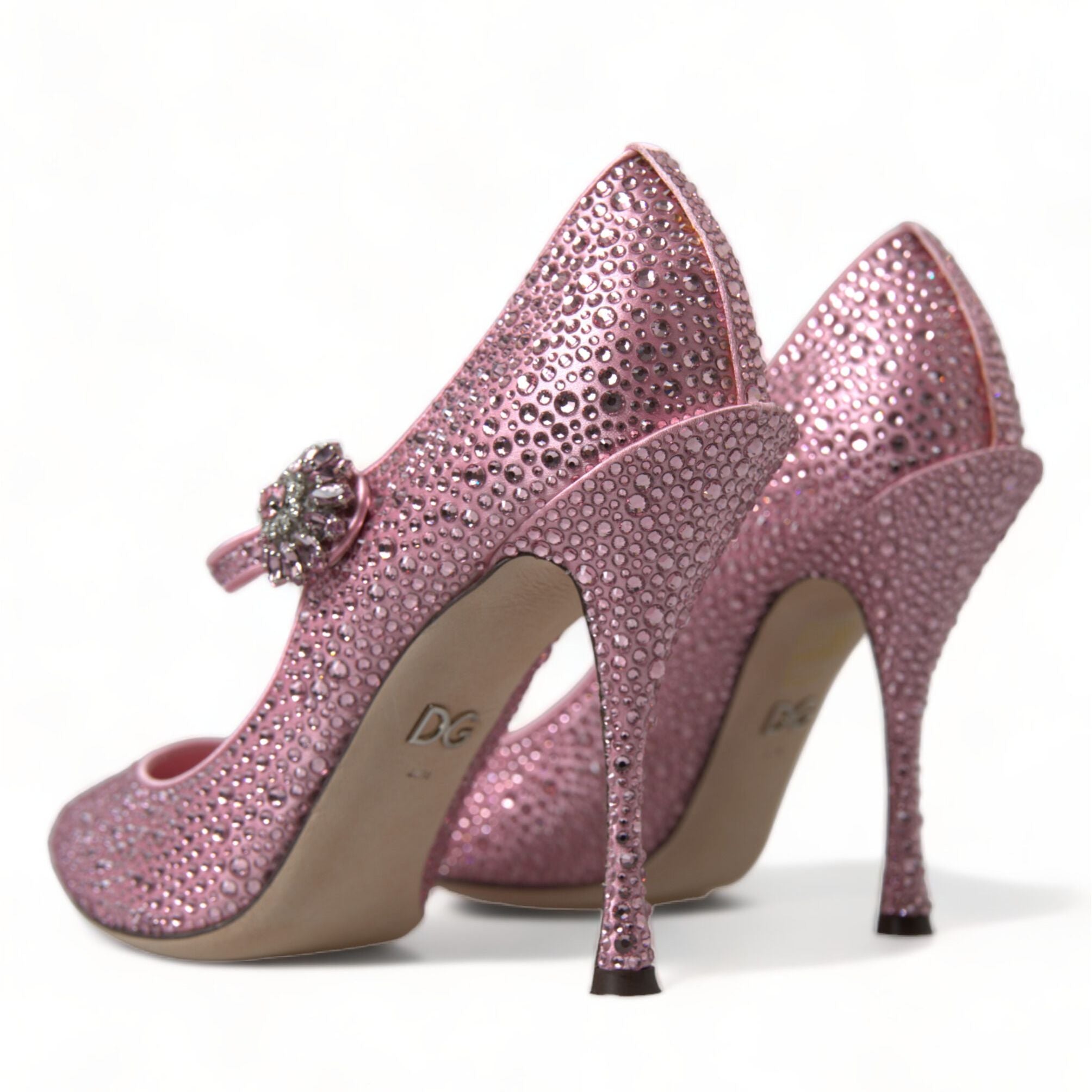 Dolce & Gabbana Pink Strass Crystal Heels Pumps Shoes