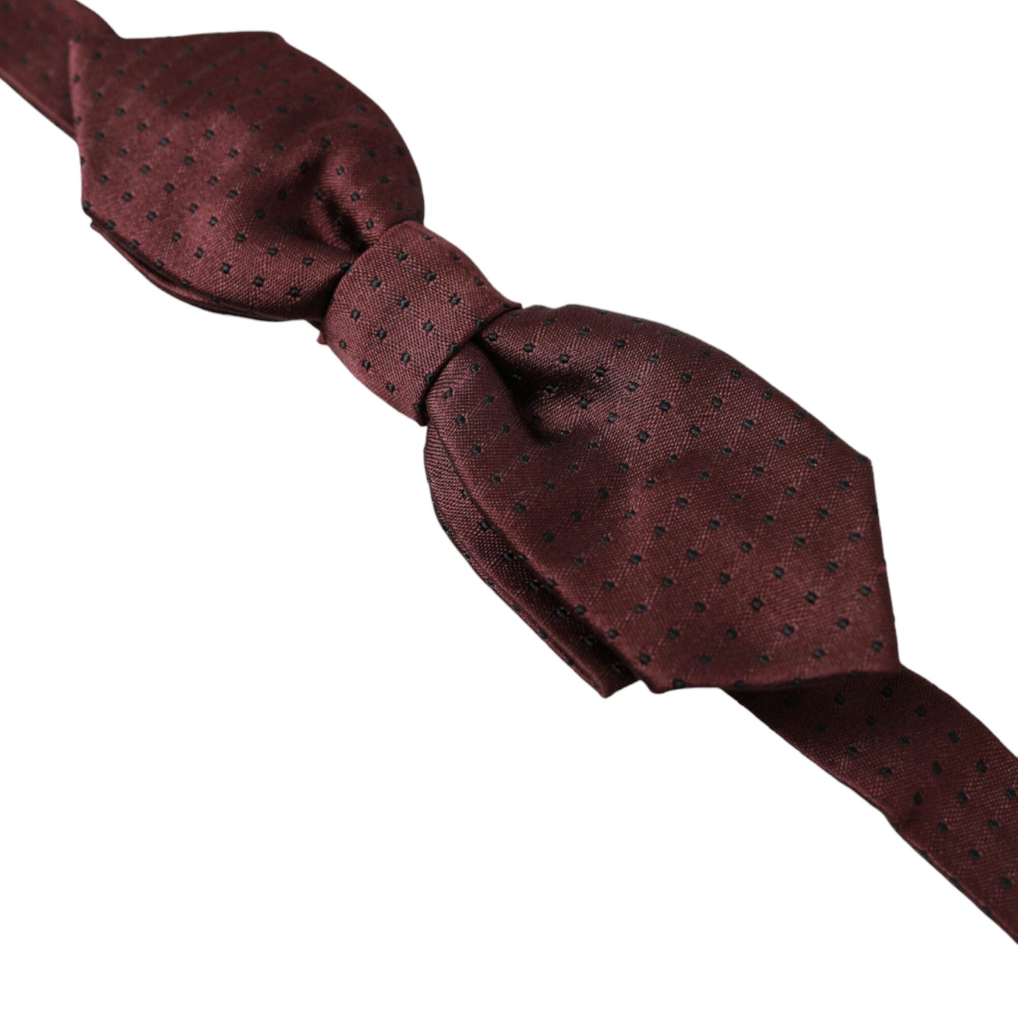 Dolce & Gabbana Red Bordeaux Silk Slim Adjustable Neck Papillon Bow Tie