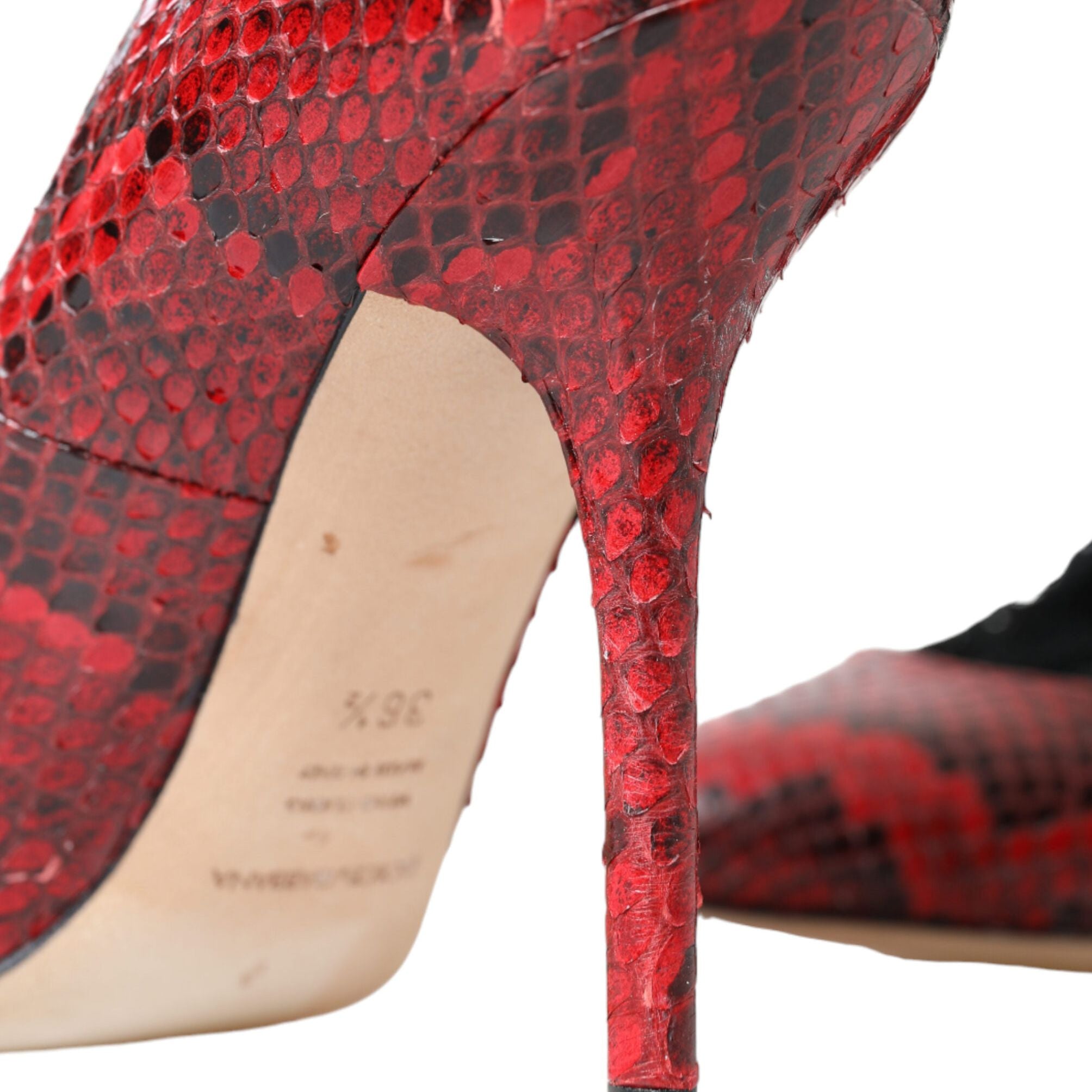 Dolce & Gabbana Red Ayers Leather Lace Socks Pumps Shoes