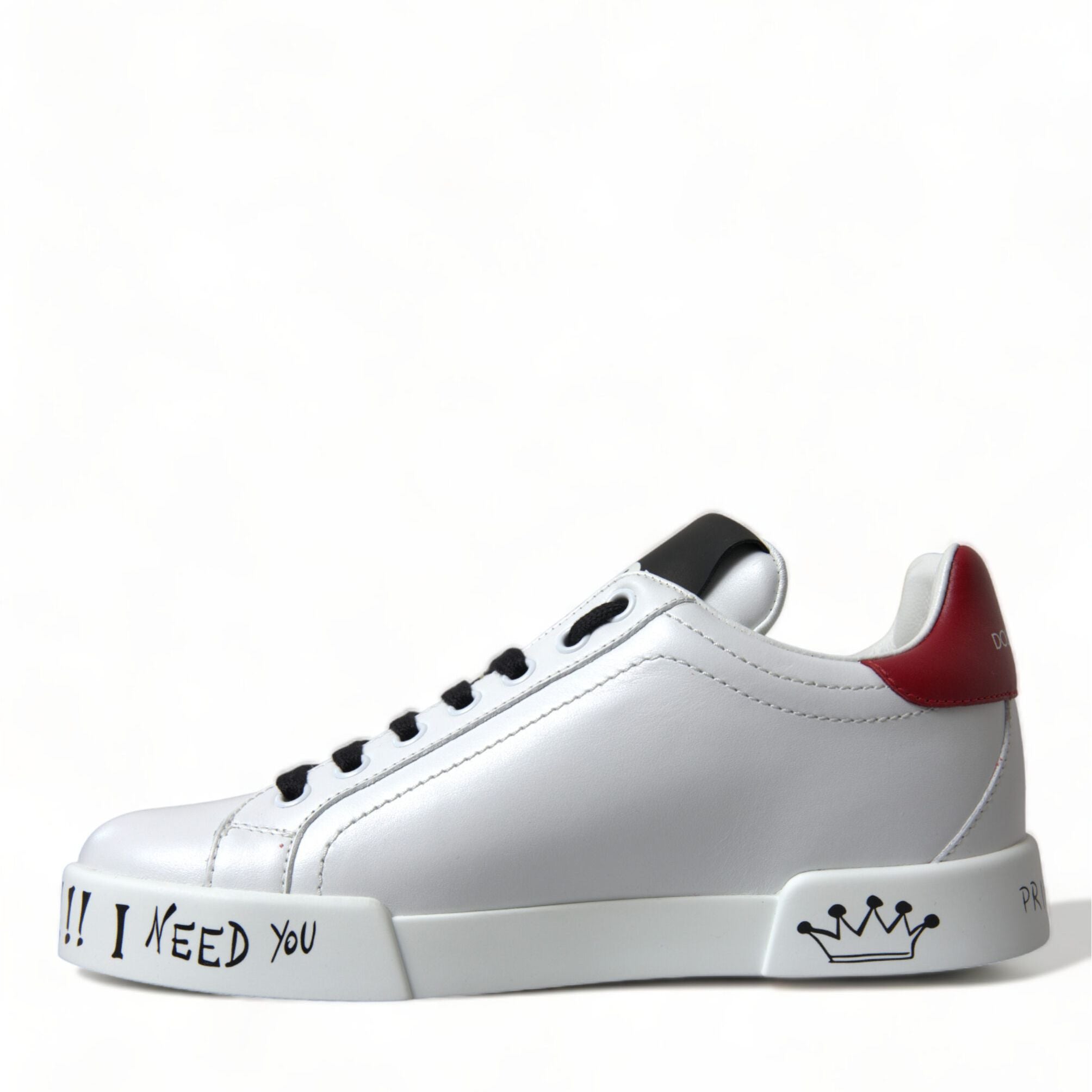 Dolce & Gabbana White Love Patch Portofino Classic Sneakers Shoes